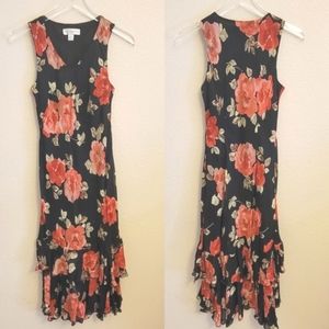 Petite Sophisticate Maxi Dress Floral Print Sz 4